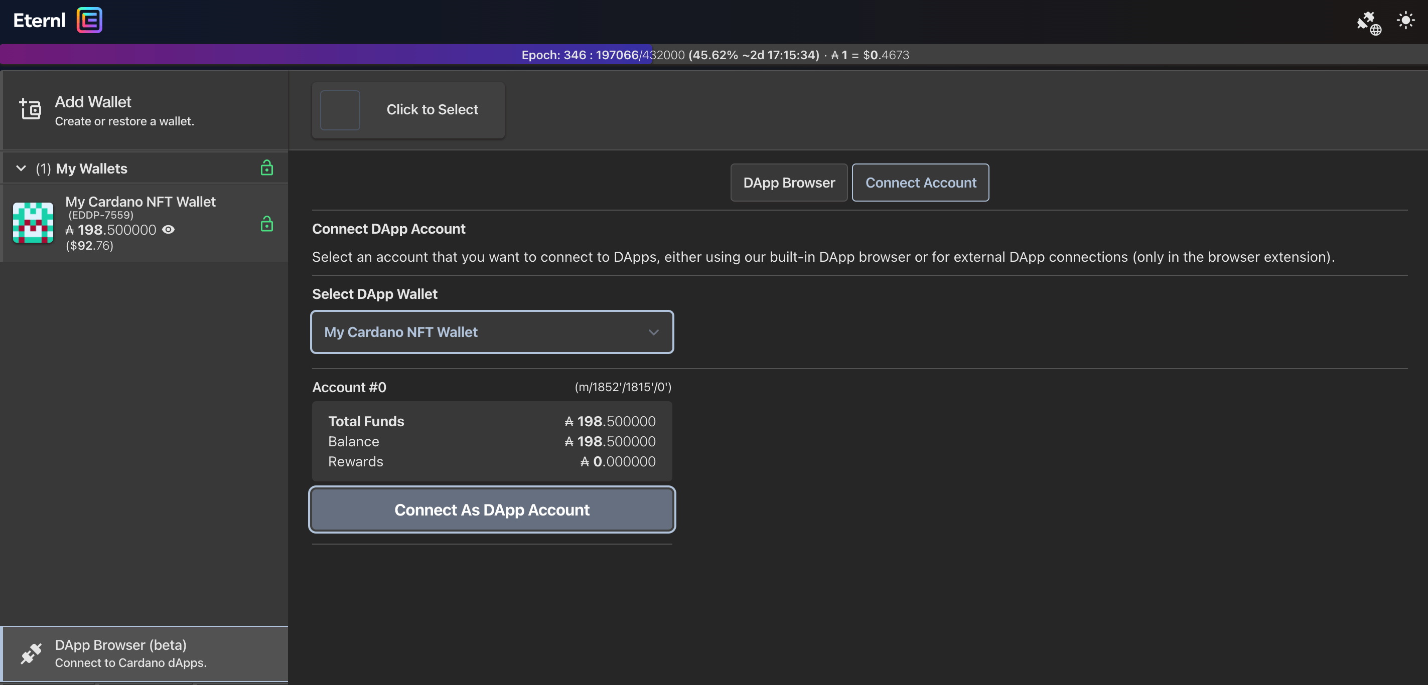 Eternl dApp Browser